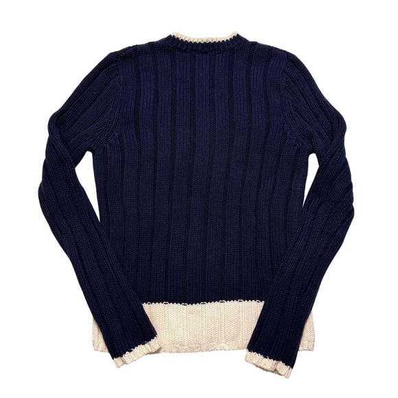 Vintage Polo Jeans Ralph Lauren Sweater Womens Small USA Flag Knit Navy Cotton - Picture 2 of 9